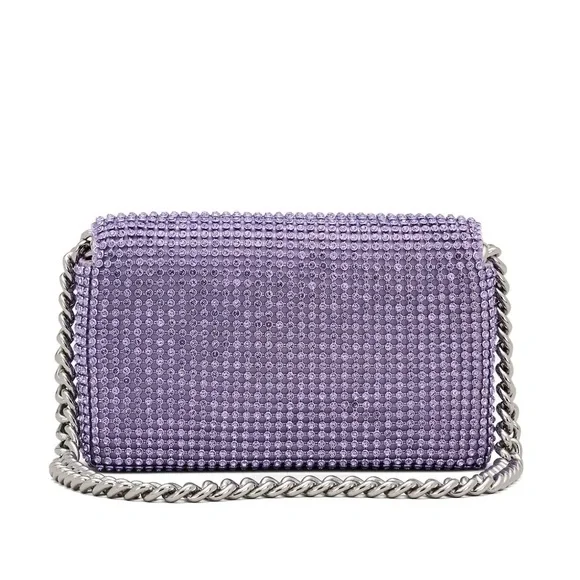 New! MARC JACOBS The Rhinestone J Marc Logo Crystal Shoulder Bag in Wisteria - Picture 3 of 13